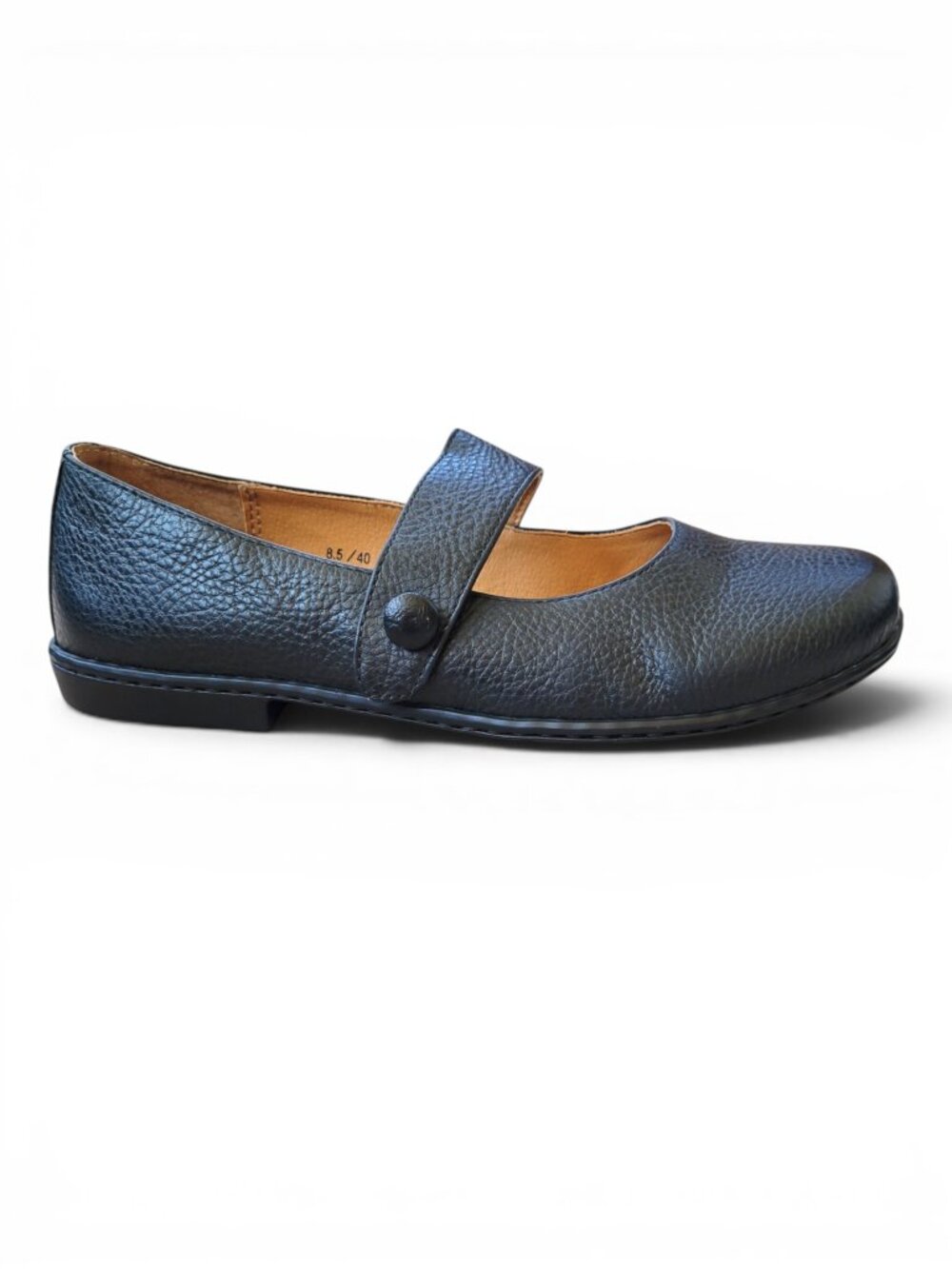 b.o.c. Mary Jane Flats in Soft Black Pebbled Leather